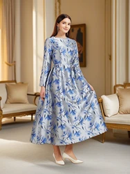 New Luxury Dress - Extra-long Fall/Winter Jacquard Dress - Elegant Party Evening Gown - Wedding Guest Dress