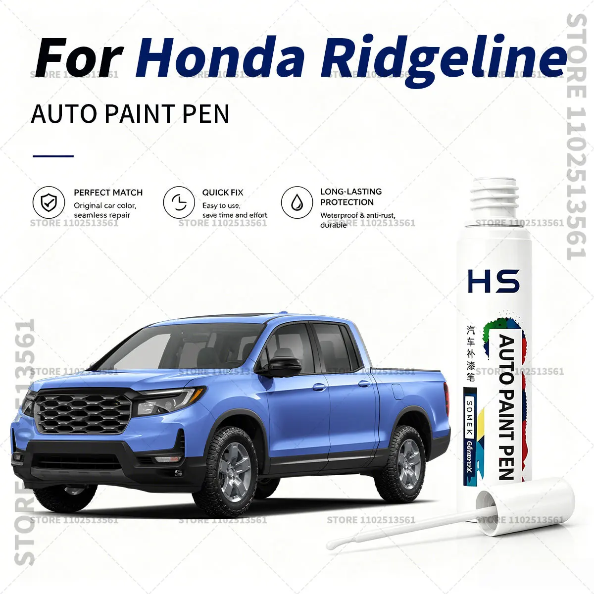 Le stylo de réparation de peinture automobile restaure la finition de peinture d'origine pour Honda Ridgeline, argent lunaire, rouge radiant, blanc platine, noir