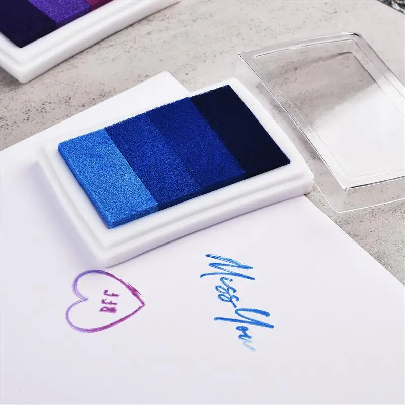 1 Piece Creative Stationery Four-Color Gradient Ink Pad DIY Finger Print Painting Seal Stamp Ink Pad