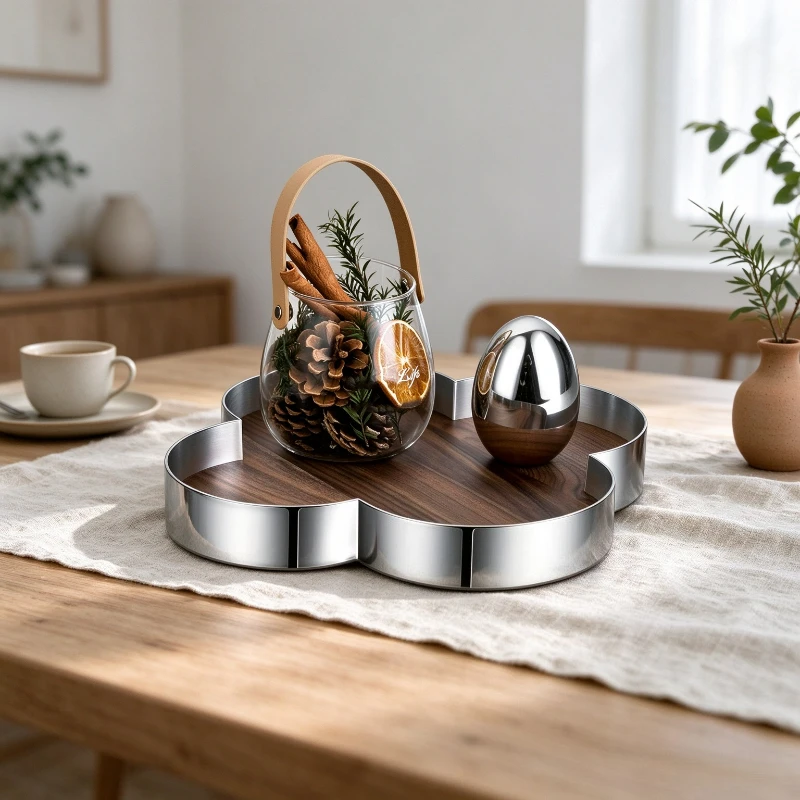 Clover Aromatherapy Tray Modern Light Luxury Living Room Entryway Fruit Storage Decor Daily Useful Home Room Decor Stand Shelf