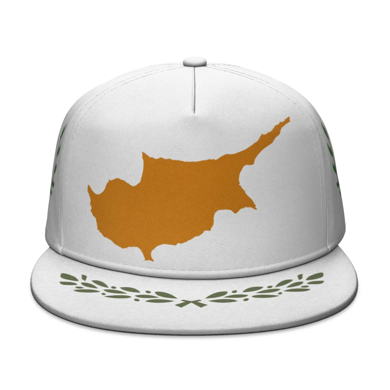 Cyprus Flat Brimmed Cap Custom Made Name Team Logo Hip-hop Hat Country Greek Travel Cypriot Republic Nation Flag Headgear
