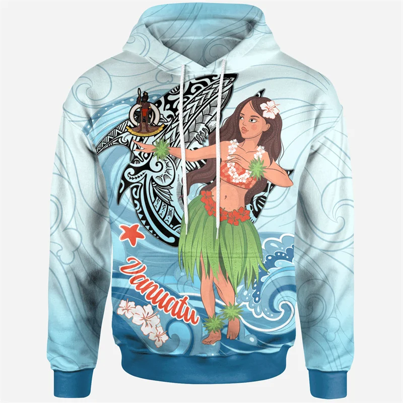 3D Epi Seal Of Vanuatu Polynesian Patterns Print Hoodies For Men Vanuatu Coat Of Arms Graphic Hooded Hoody Tops Clothes Pullover