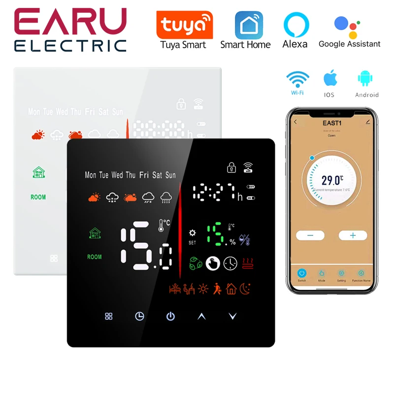 

Tuya WiFi Smart Thermostat Electric Floor Heating TRV Water Gas Boiler Temperature Voice Remote Controller for Google Home Alexa