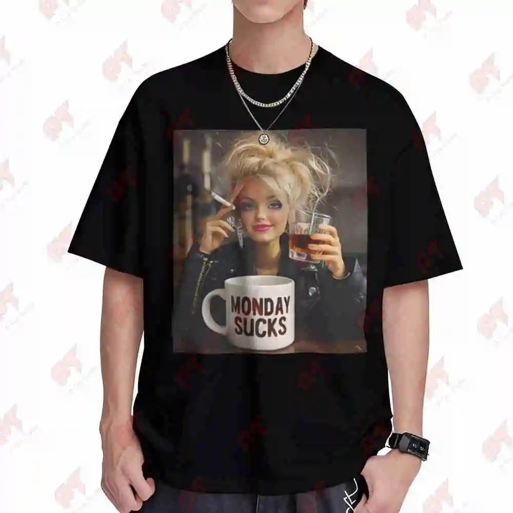 Doll Face Meme Shocked Dark Humor Quirky Unfiltered Inappropriate Geometric Pattern Short Sleeve Tee 100% Cotton T-Shirt