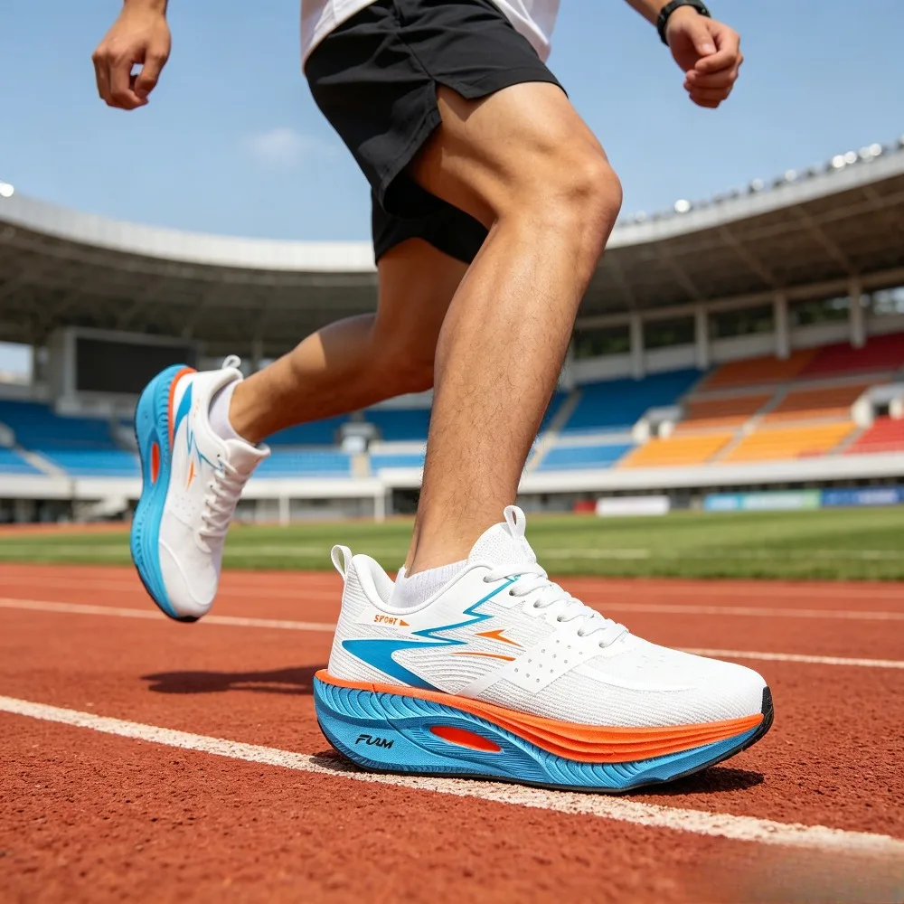 

Men Running Shoes Carbon Plate Marathon Speciality Sports Breathable Lightweight Women's Comfortable Nonskid Leisure Sneakers