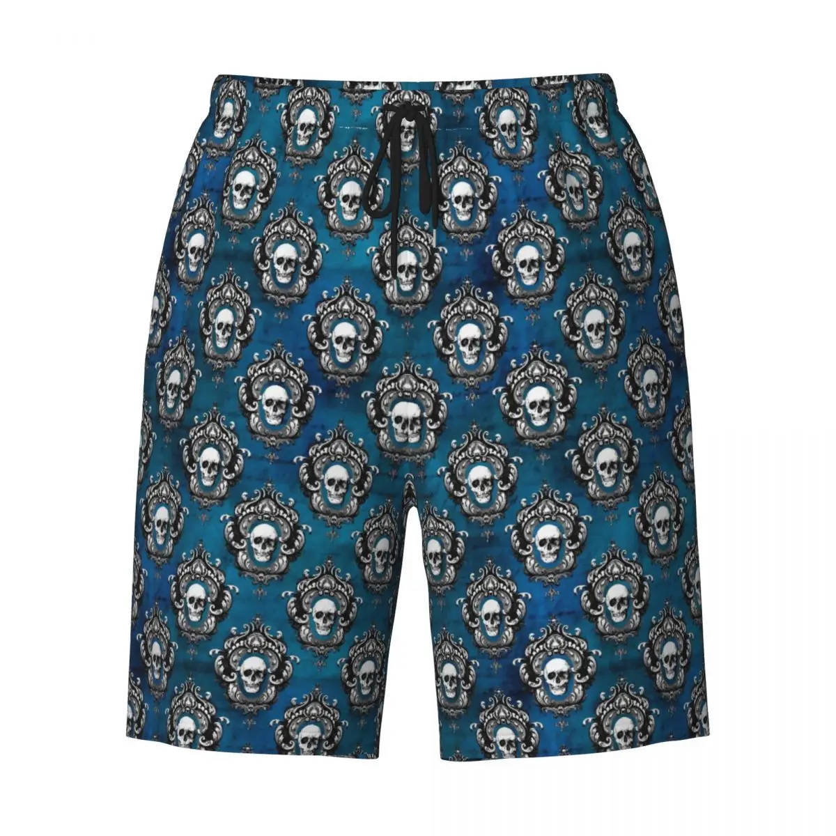 Maiôs gótico crânio board shorts verão hipster moderno vintage board calças curtas masculino impresso esportes respirável praia troncos