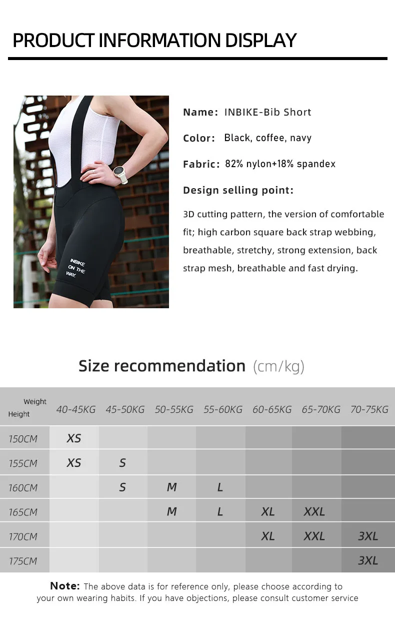 INBIKE Sommer MTB Radfahren Shorts frauen Trägerhose mit Tasche Atmungsaktive Radfahren Hosen Straße Mountainbike Kleidung – Detail 2