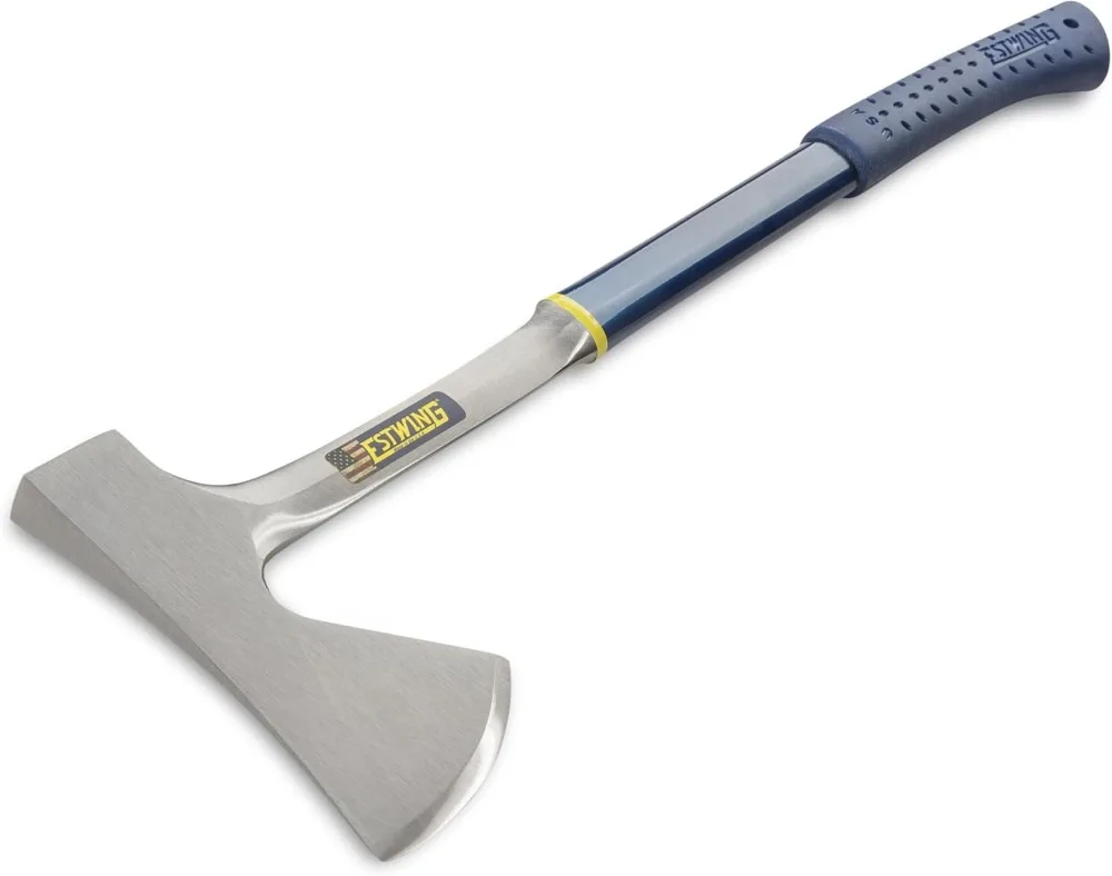 26-Inch Camping Axe with Shock Reduction Grip - All Steel Wood Splitting Tool for Outdoor Use