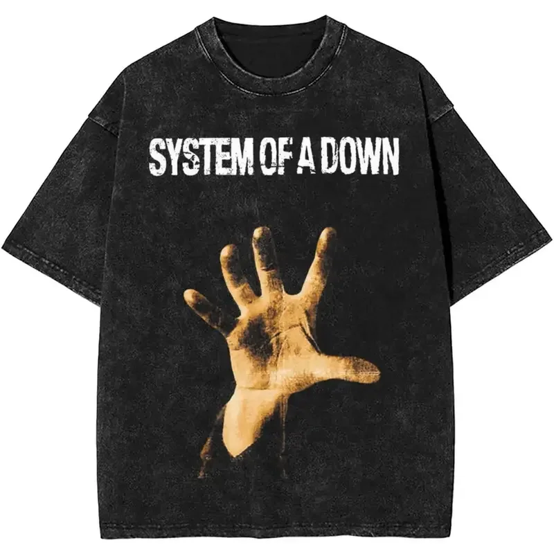 2024 New Design System Of A Down Shirt Outfit Men Women Heavy Metal Band Soad Washed Tee Shirt Harajuku T-shirt