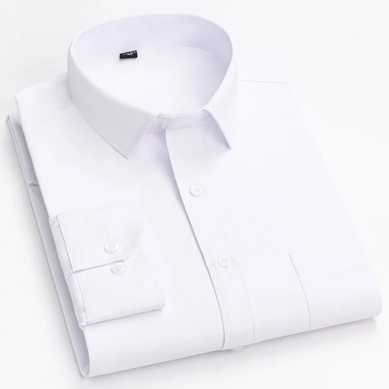 Men's Long Sleeve Shirt 65% Cotton Business Casual Slim Fit Solid Color Work Office Clothing Formal Fashionable Comfortable Shir