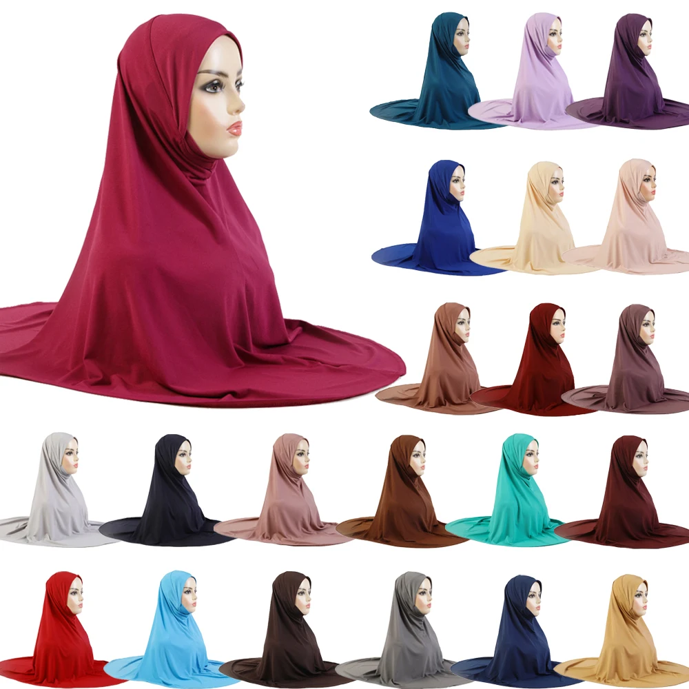 

Long Khimar Muslim Women Prayer Hijab Full Cover Niqab Nikab Overhead Headscarf Islamic Hijabs Large Scarf Big Burqa Ramadan Eid