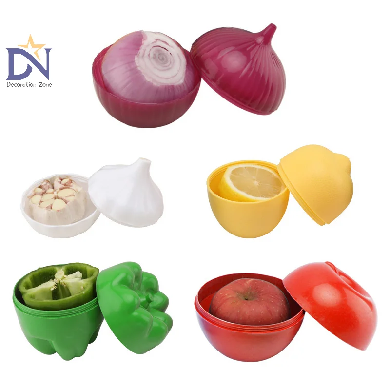 Onion Garlic Tomatoes Lemon Green Pepper Fresh Storage Kitchen Food Box Creative Organizer Crisper Vegetable Containers