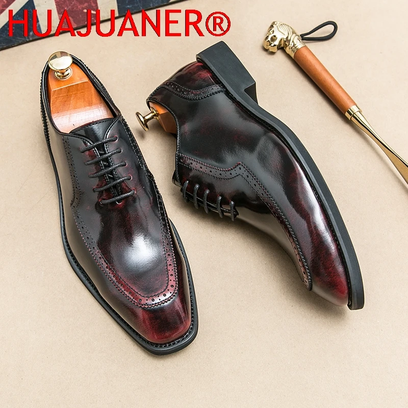 Luxury Brand Four Seasons Shoes British Microfiber Leather Shoes Men Business Dress Shoes Office Gentleman Formal Casual Oxfords