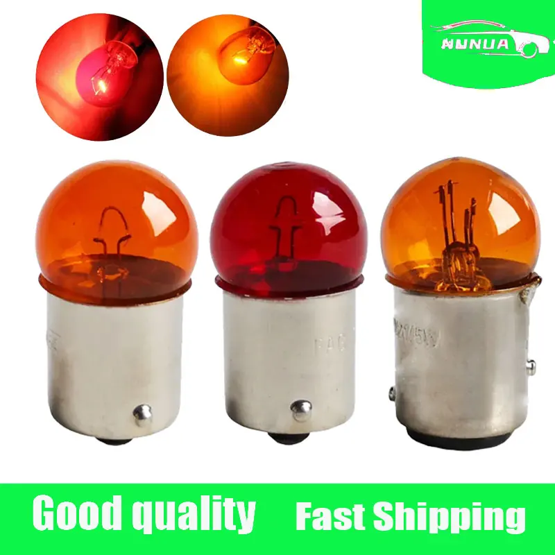 10Pcs 12V  G18 Car Bulb Door Lights 21/5W 10W BA15S BAY15D Amber Red Recar Cxternal Lights Side Turn Signals Auto Halogen Lamp