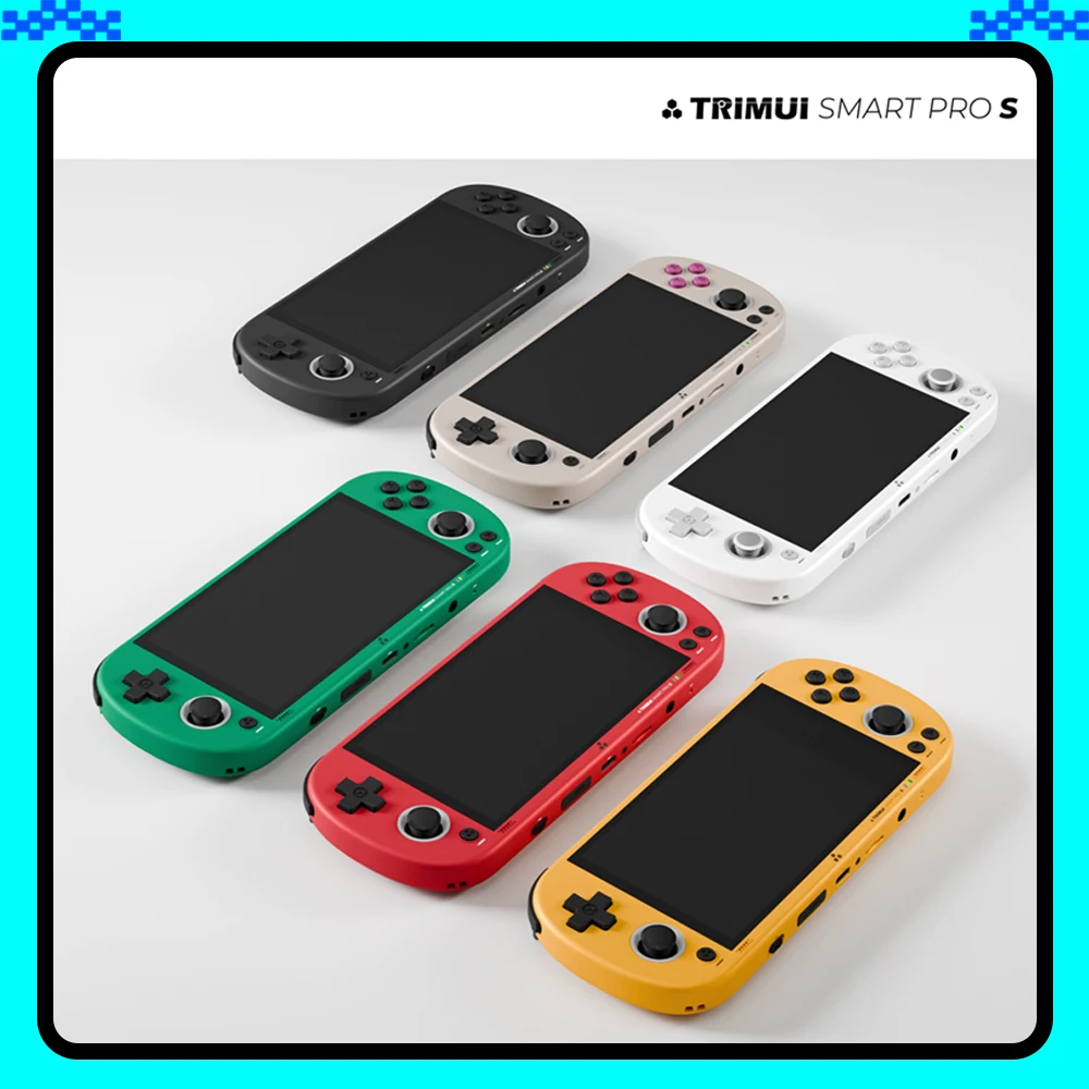 Trimui Smart Pro S وحدة تحكم بجهاز لعب محمول 4.96 بوصة IPS شاشة نظام لينكس عصا التحكم RGB الإضاءة Smartpros ريترو لعبة فيديو هدية