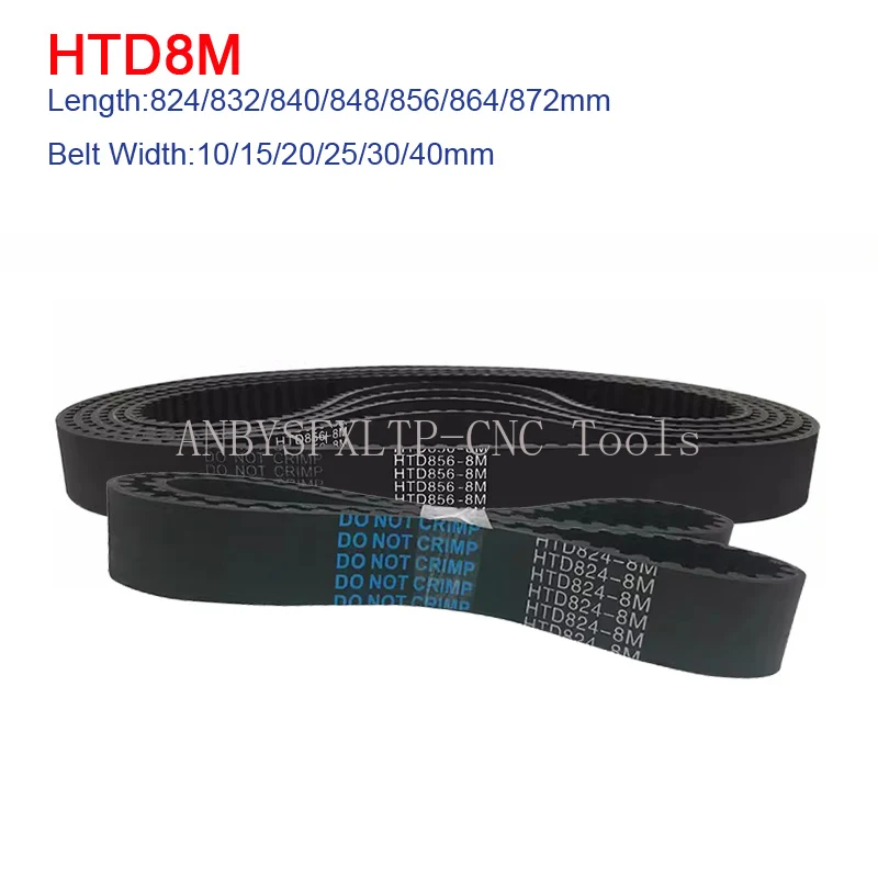 

HTD8M Rubber Closed Loop Synchronous Belt Width10/15/20/25/30/40mm Arc Tooth=8mm Timing Belt Length824/832/840/848/856/864/872mm