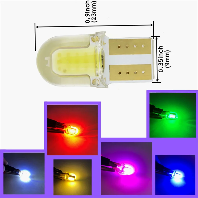Bulk Pack LED W5W T10 COB 4SMD Parking Bulbs Auto Wedge Clearances Canbus Silica Bright White License Light 10/20/50/100PCS Set