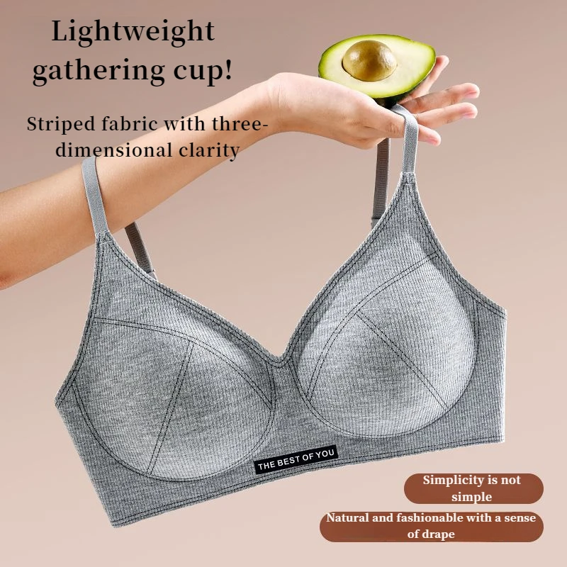 Push-Up Bralette with Semi-Fixed Cups - Seamless Wireless Lift Support Anti-Sagging & Back Beauty Design with Side Coverage