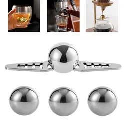Bola congelada de acero inoxidable para café, herramientas de enfriamiento reutilizables, Enfriador de café, vino, whisky, cóctel, Espresso