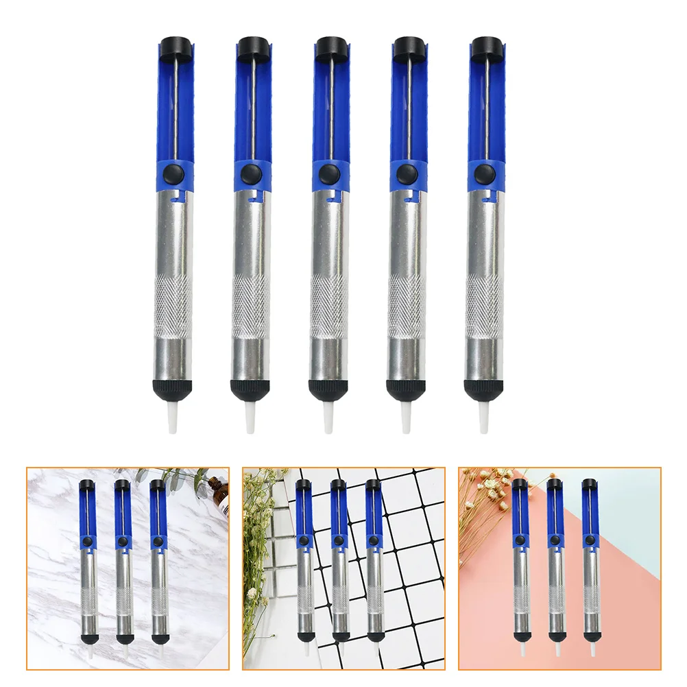

5pcs Soldering Sucker Desoldering Tool Aluminum Alloy Remover Tin Extractor Pen H Welding Tools Large Capacity Spring