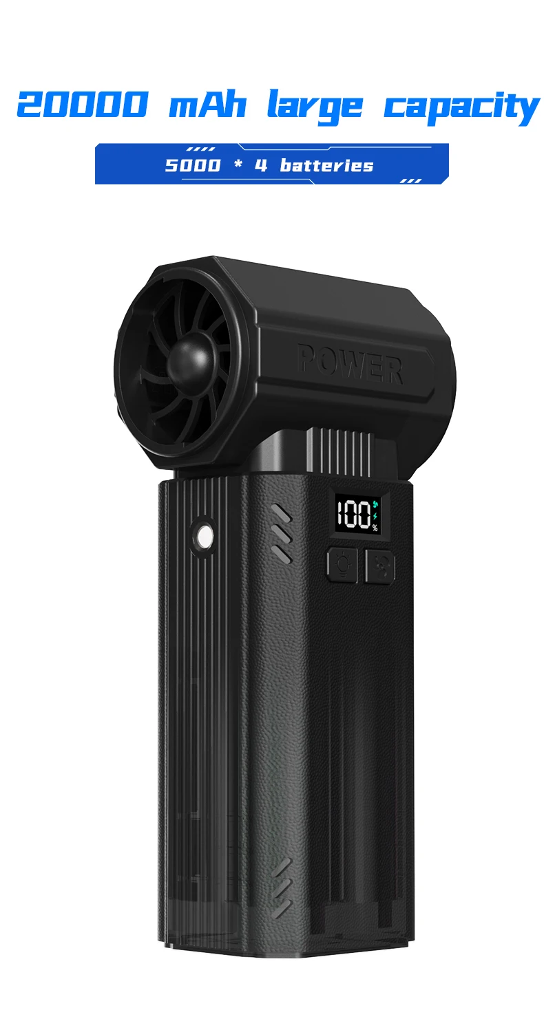 

400000RPM Powerful Jet Fan 600g Wind Pressure 40mm Brushless Motor Violent Fan 60m/s Wind Speed Compressed Air Duster For Home