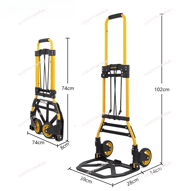 Foldable Stair Climber Dolly Aluminum Alloy Hand Pull Trolley, Heavy Load Shopping Cart for Moving Goods Up and Down Stairs