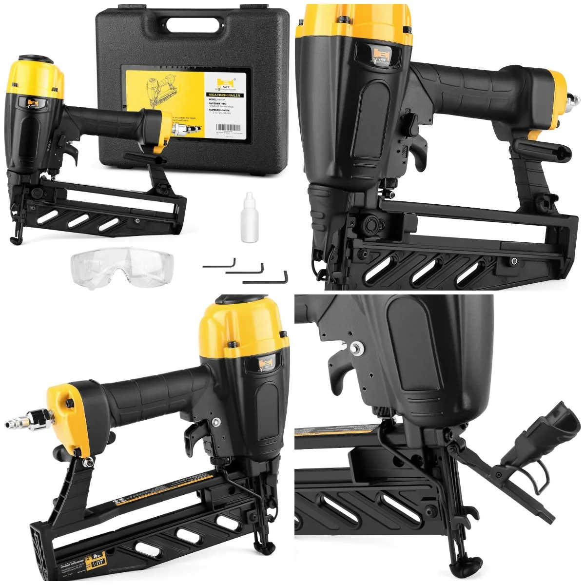 

HBT64P 16 Gauge Finish Nailer, Magnesium Housing, Straight, 1–2.5-Inch Nails, with Case