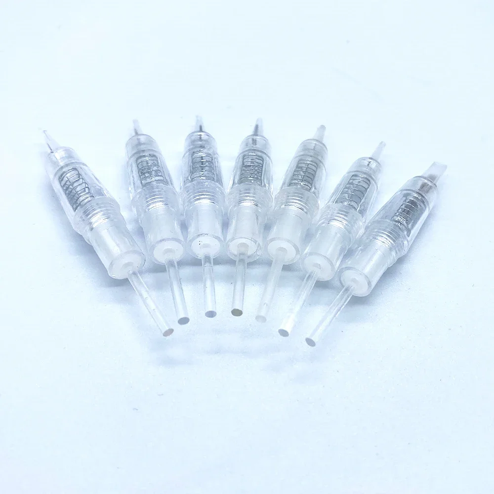 Easy Click Needles Cartridge 0.18mm 1R Disposable Sterilized Permanent Makeup Screw Cartridge Needles Tips For Eyebrow Lips