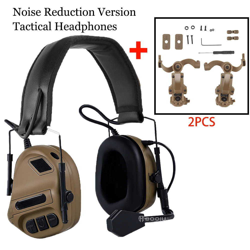 BOOIU 5th Gen Tactical Headset Noise Reduction Foldable Earmuff Headphones Holder ABS Hunting Shooting Airsoft CS Outdoor Sport