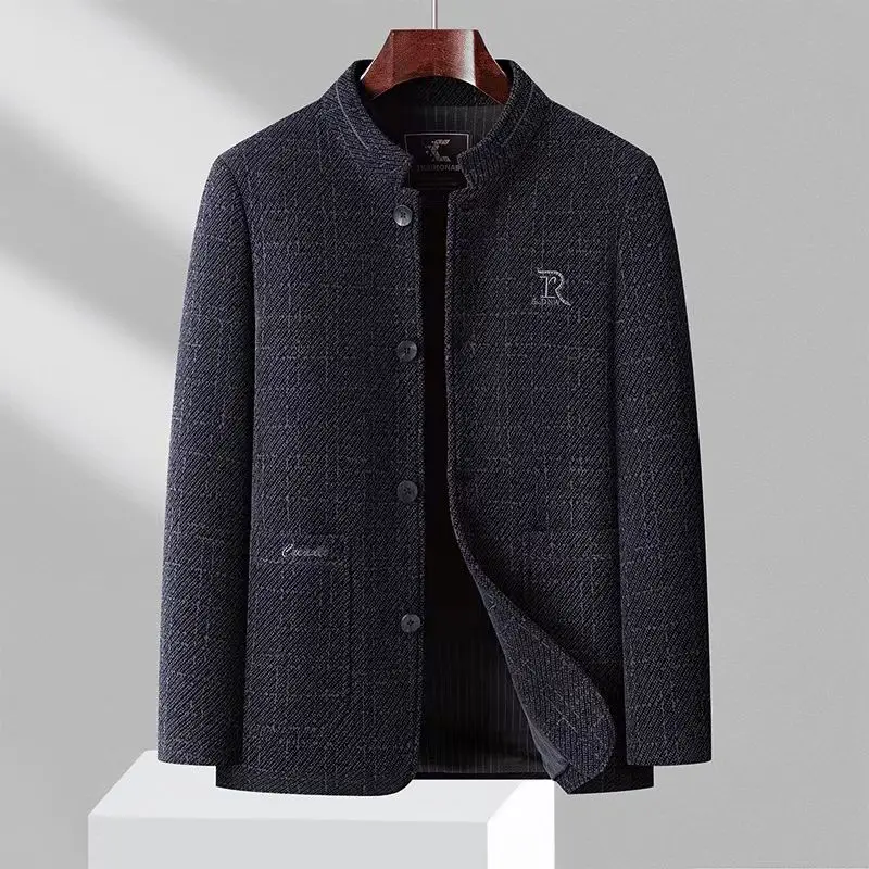

Мужская демисезонная повседневная свободная куртка-пальто в стиле Dad Coat, теплая, устойчивая к холоду, с длинными рукавами, модель Stand Fit