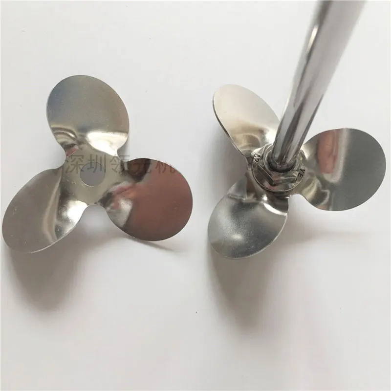 Sus 304 Stainless Steel Paint Propeller With Rod,3 Leaf Blade Paint Agitator Propeller, stirer for mix machine, paddle with rod