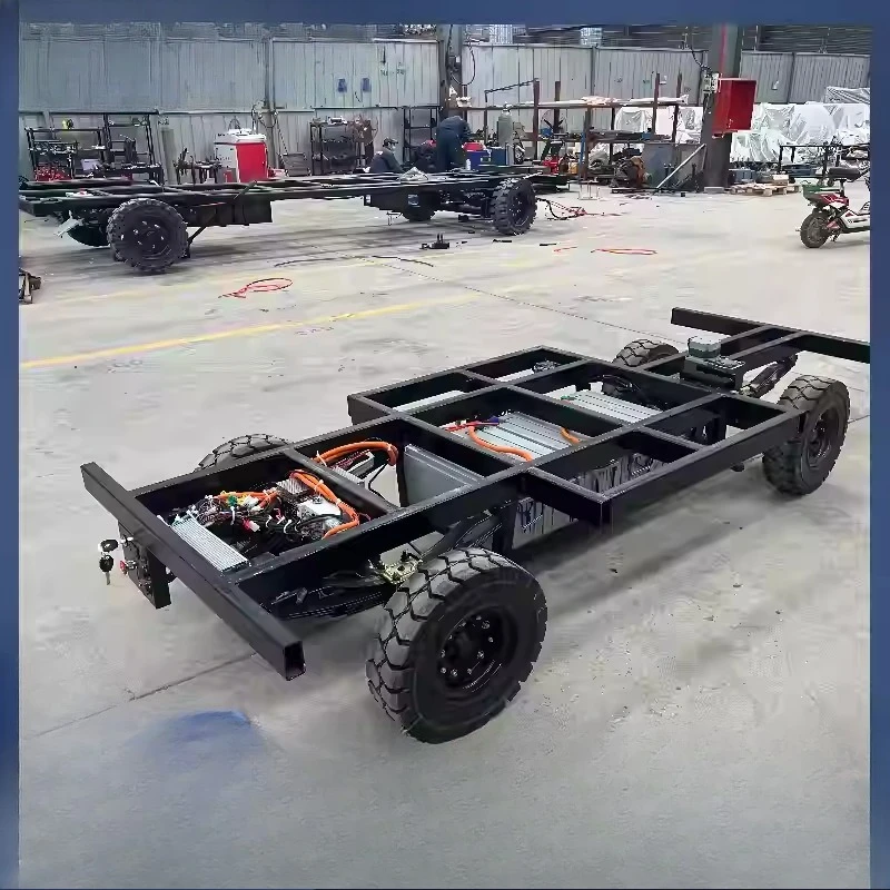 Electric driverless wire-controlled chassis, remote-controlled electric four-wheeler chassis