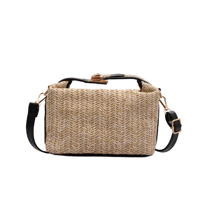 Straw woven handbag for women in spring 2024 new rural style forest style pillow bag Xiaoqing new crossbody bag