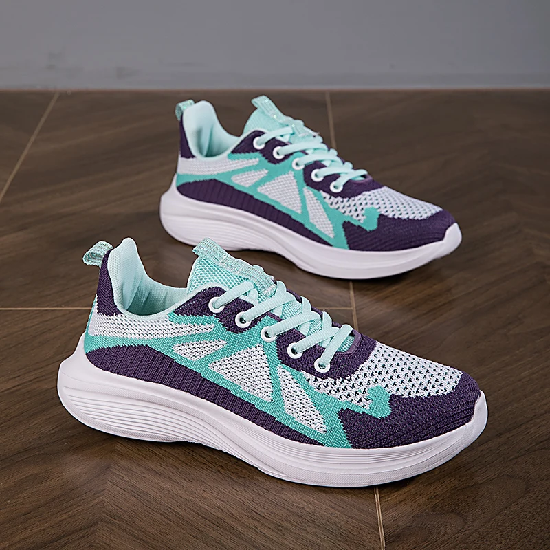 

Женские кроссовки на толстой подошве, легкие дышащие противоскользящие сетчатые туфли, женская удобная мягкая спортивная обувь на шнуровке