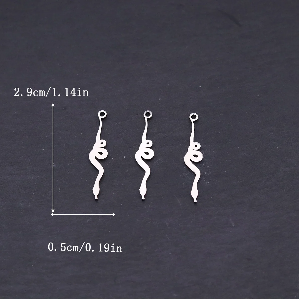 3pcs Minimal Curved Snake Charms Stainless Steel Pendant For Jewelry Making DIY Craft Earrings Necklace Findings Accessories