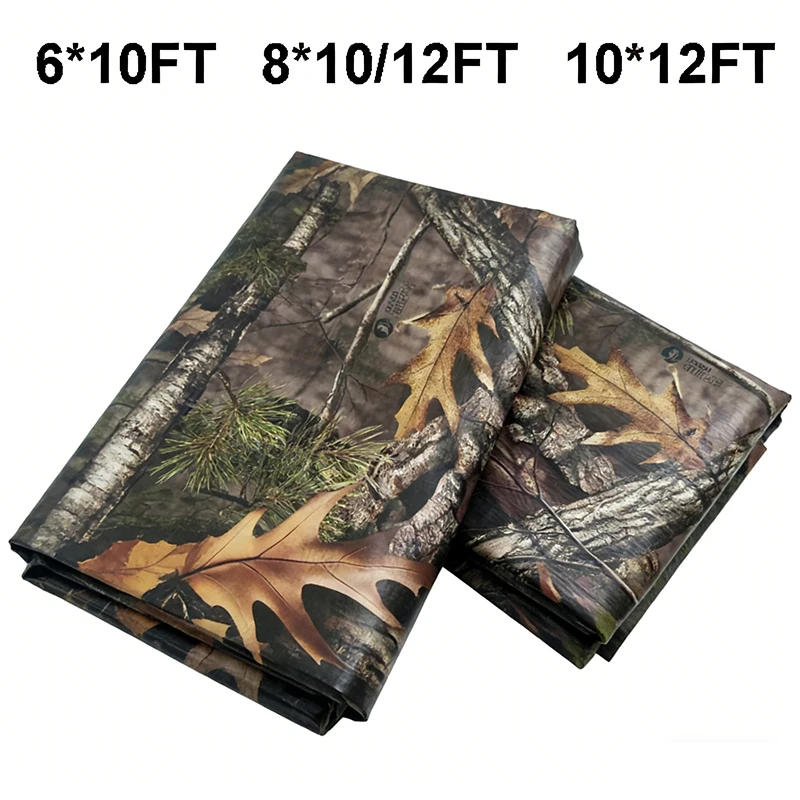 Camo Waterproof Tarp Awning Shade Bionic 6*10 8*10/12 10*12 FT Outdoor Garden Canopy Camping Tarpaulin Camouflage Sun Shelter