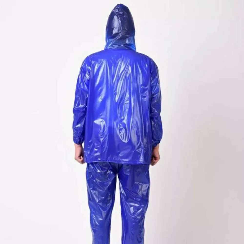 Thickened Unisex Raincoat Suit with Hood PVC Two-piece Adult Raincoat Water Proof Motorcycle Rain Coat Hiking Bike