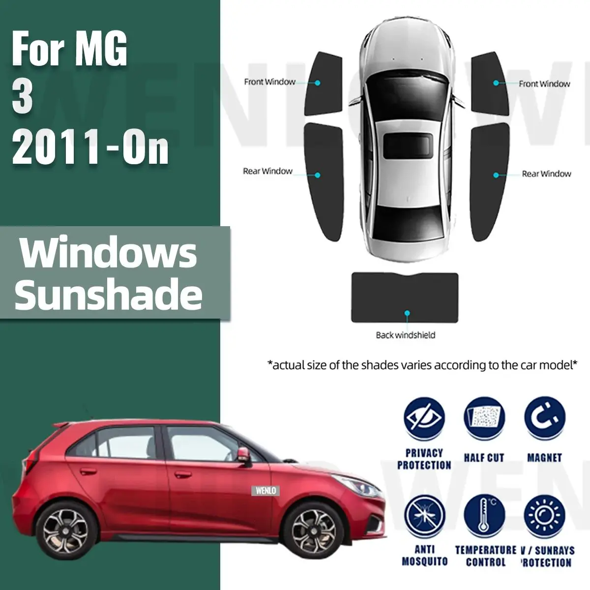 

For MG 3 MG3 2011-2023 Car Sunshade Front Windshield Accessories Vehicle Curtain Side Window Sun Shade Visor Protector