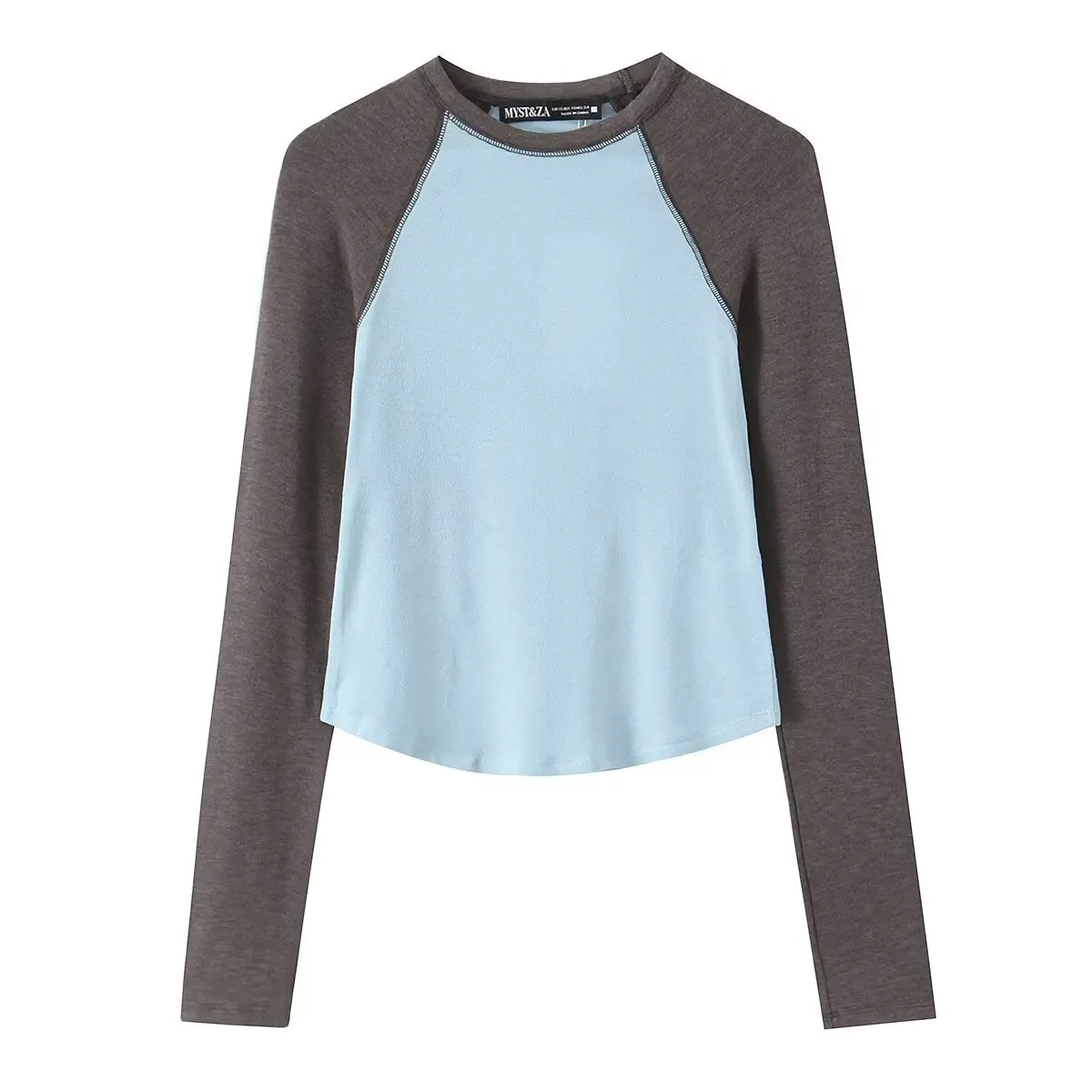 Women's Sleeve T-Shirt Women Pack Color Block Raglan Sleeve T Shirt Crew Neck Slim Fit Casual Style Elegant For Woman Top YV12
