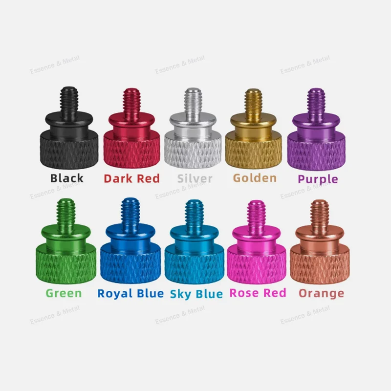 10PCS 6063 Aluminum Alloy Knurled Thumb Screws M4 M5 M6 Computer Case DIY Thumb Screws Suitable for Computer Case Side Panels