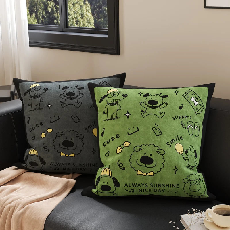 Cute Cartoon Pillowcase Lazy Sofa Backrest Bed Pillow High-End Feelings Living Room Window  Waist Pillow Pad