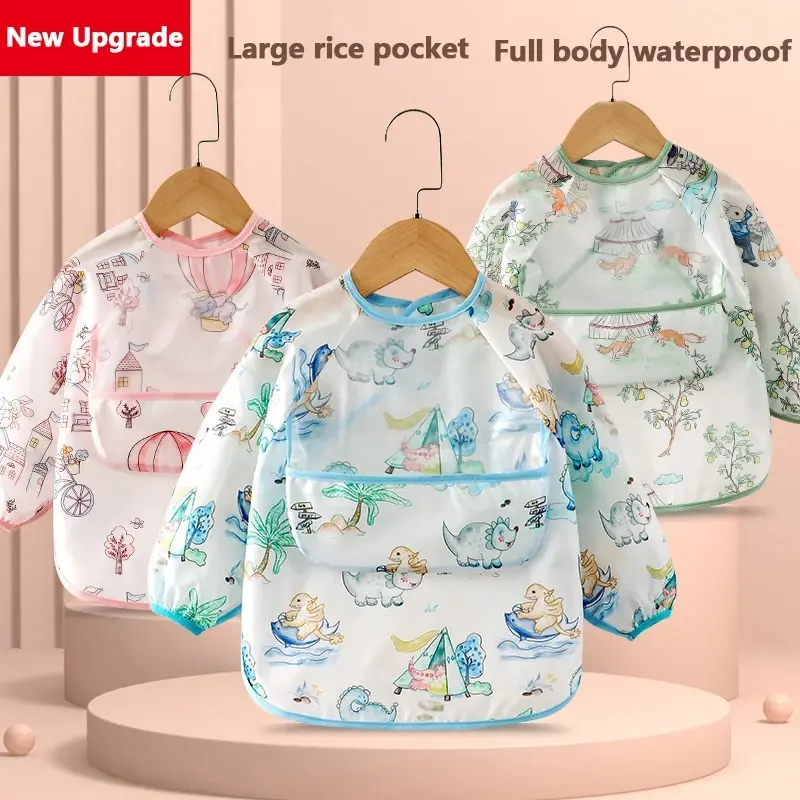 

Baby Bibs Overalls Feeding Bib Waterproof and Dirt-proof Spring and Autumn Girl Treasure Boy Baby Protect Baby Bibs Baby Items