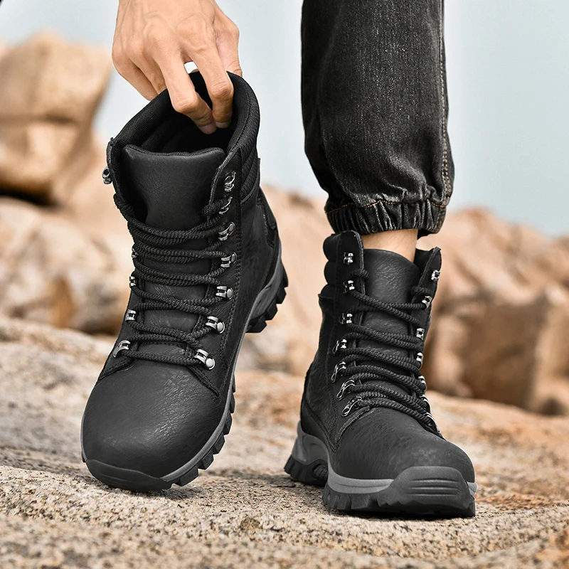 

Trendy outdoor comfortable breathable hiking boots for men, high-top versatile daily casual shoes