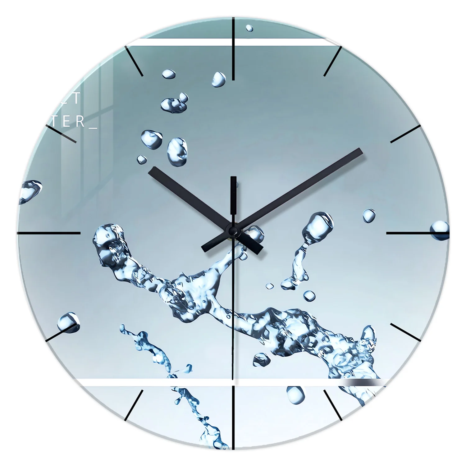 Modern Water Drop Pattern Tempered Glass Wall Clock Living Room Bedroom Kitchen Home Decoration Wall Clock Silent Quartz Clock Holiday Gift 12