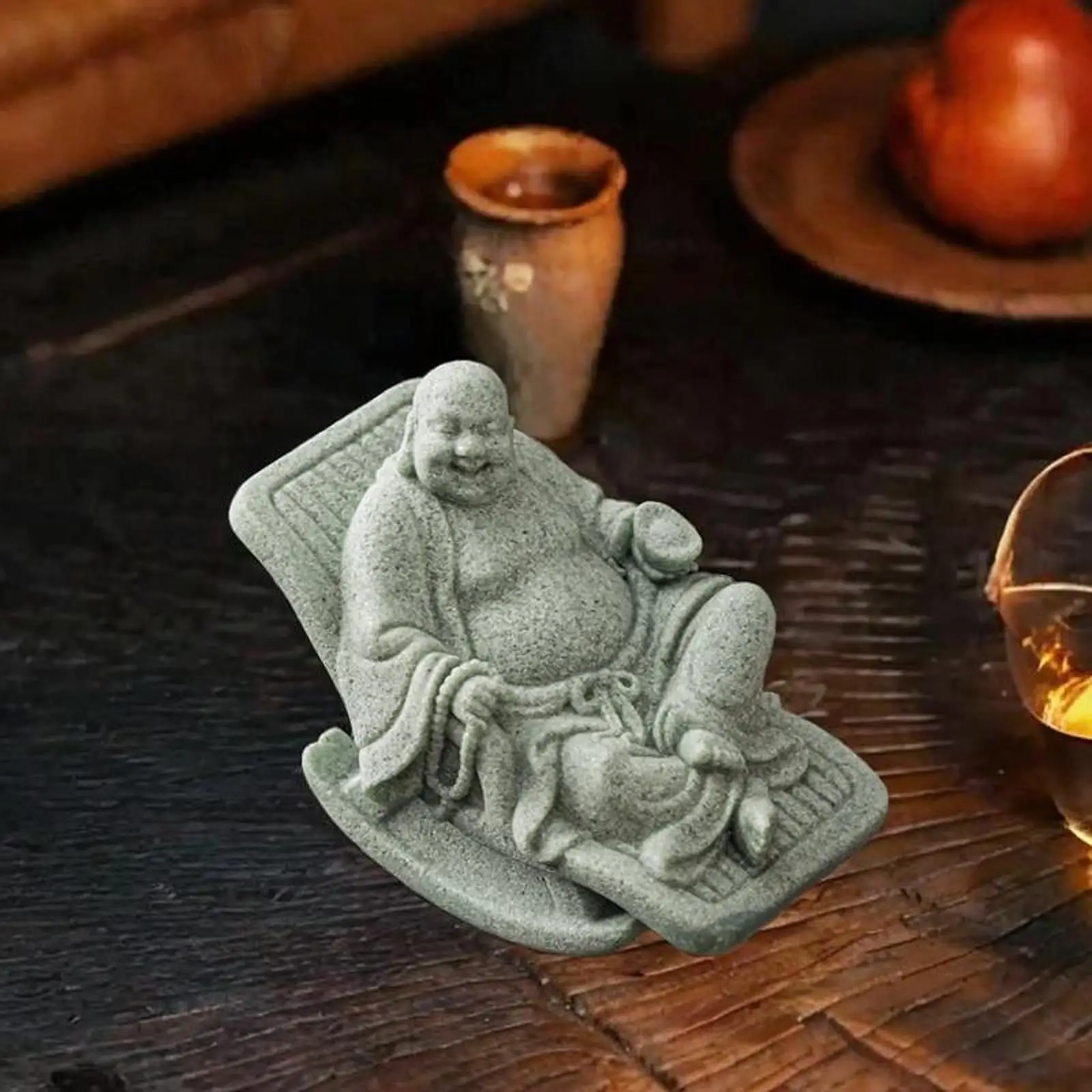 

Buddha Figurine Birthday Gift Buddha Tea Pet for Bookshelf Office Tea Table