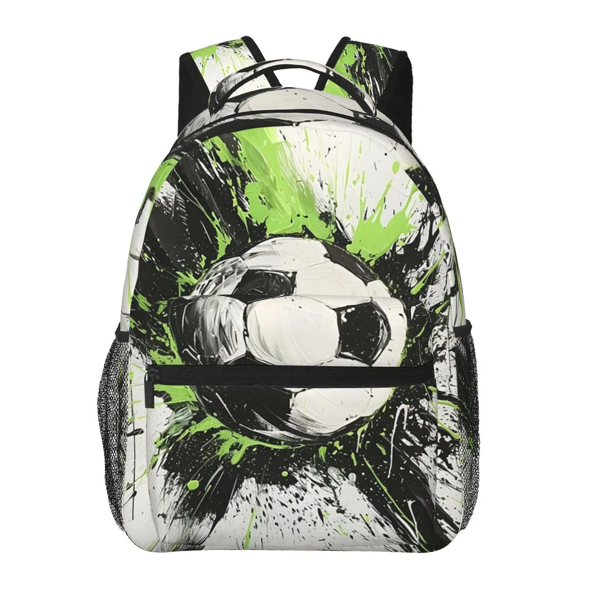 

Graffiti Soccer Painting Student Backpack School Bag Hiking Travel Daypack for Boys Girls Fashion Bookbag Shoulder Bags