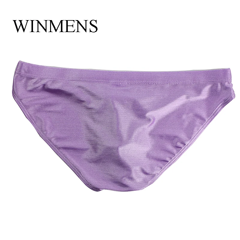 ملابس داخلية حريرية صديقة للبشرة للرجال 6 ألوان كاندي حقيبة منتفخة قابلة للتنفس أحزمة رياضية منخفضة الخصر سراويل شبابية عالية الجودة