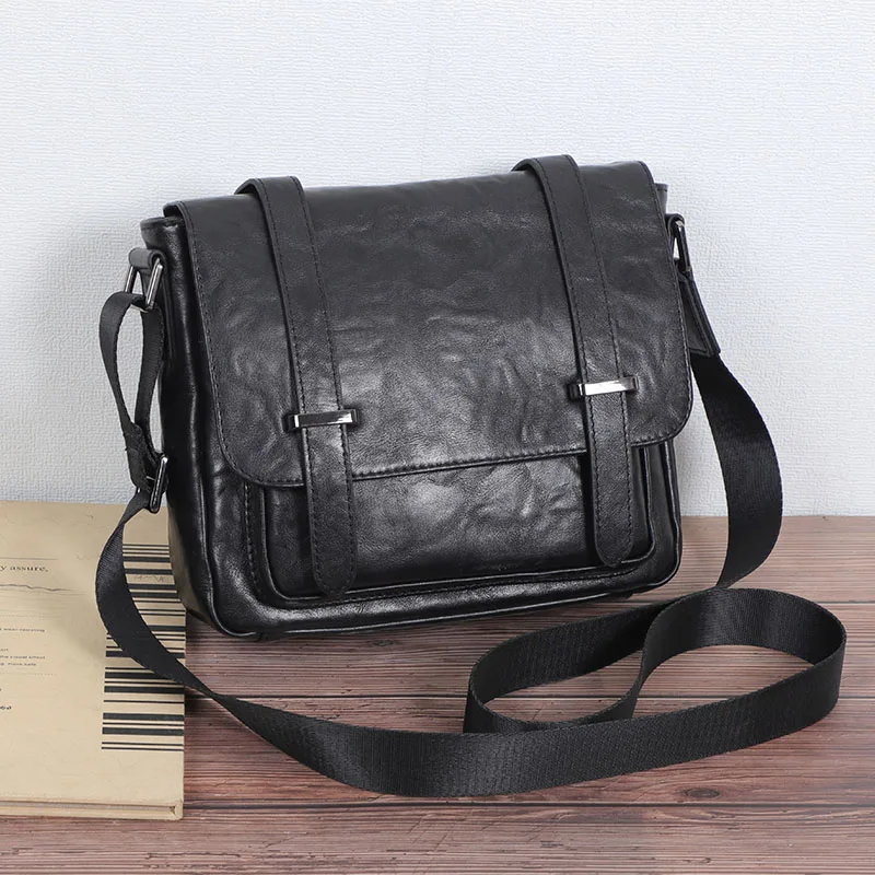 Genuine Leather Shoulder Bag For Men Casual Crossbody Male Side Bags Satchel Pack Leather Man\'s Messager Bag Sling Bags