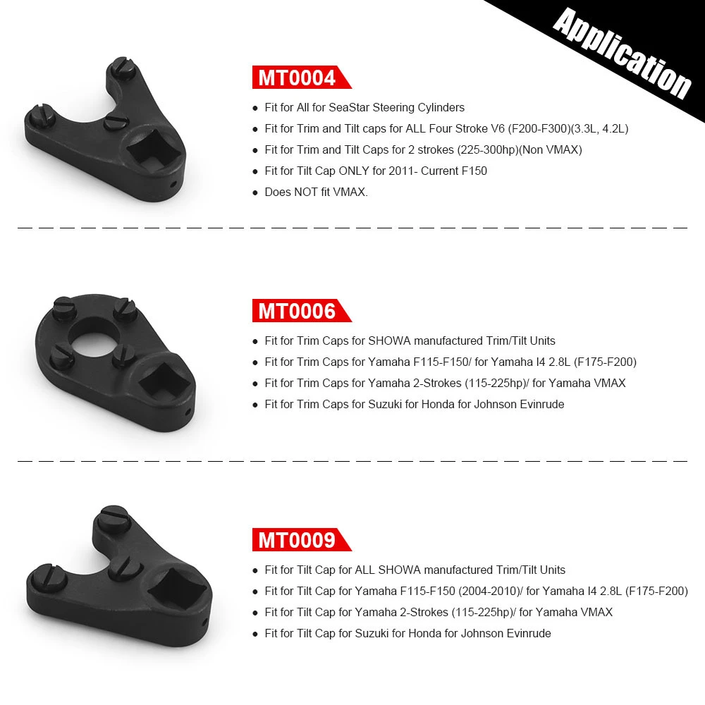 

Trim Tilt Pin Wrench Set MT0004 & MT0006 & MT0009 Remove Trim/Tilt Caps on Hydraulic Cylinders for Yamaha Suzuki Johnson