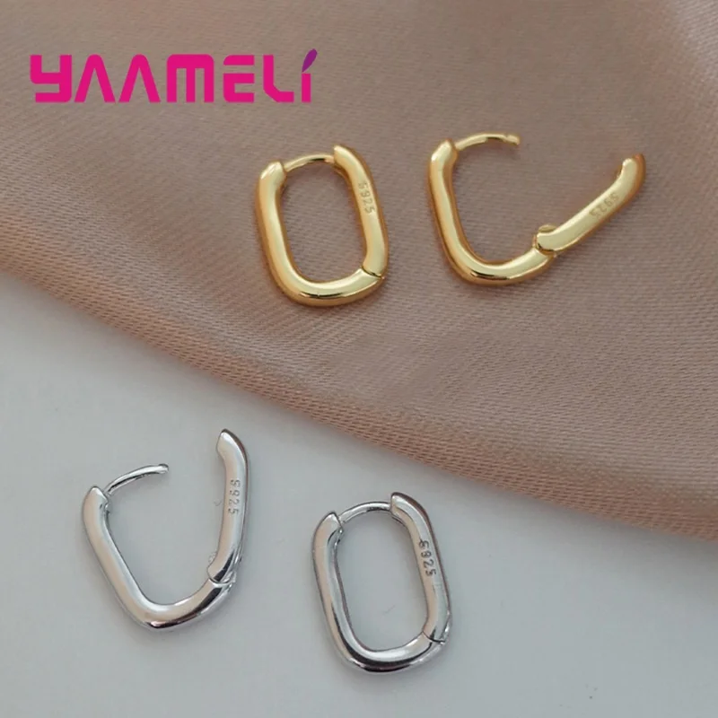 Vintage brilhante geometria círculo quadrado 925 brincos de prata esterlina para mulheres masculino popular brinco de argola pendientes